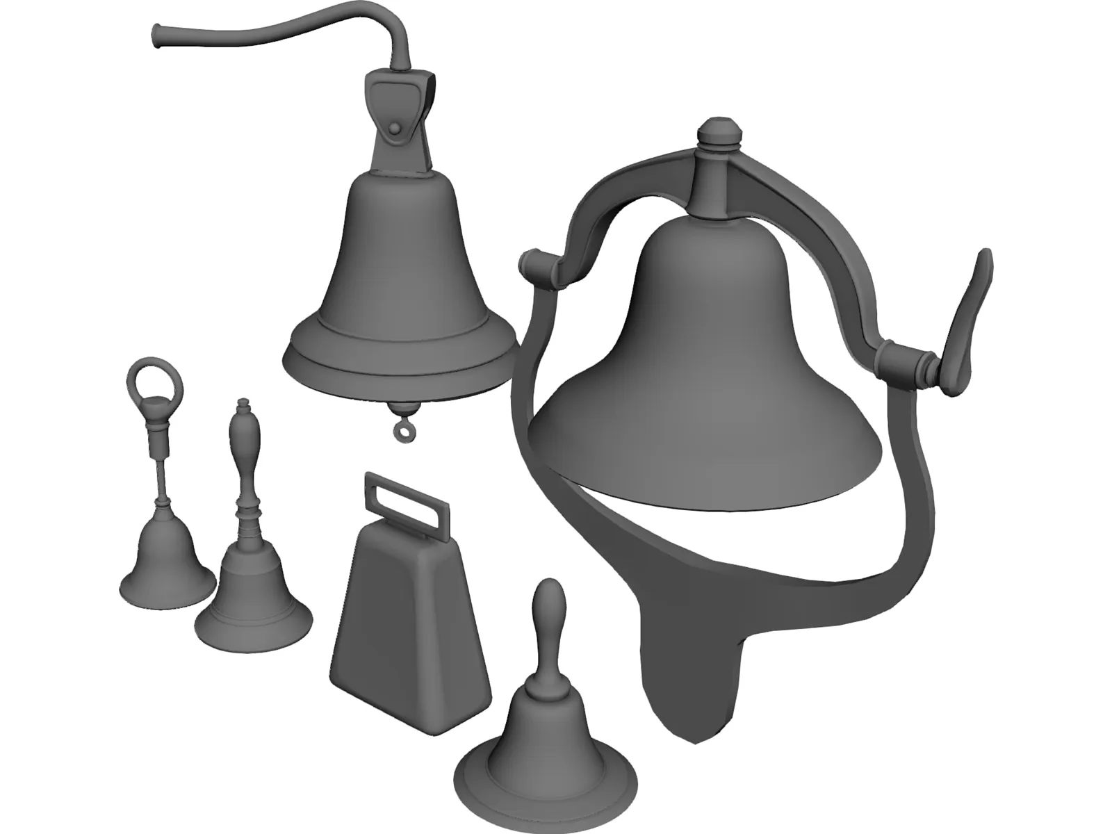 Bell Set 3D Model main preview