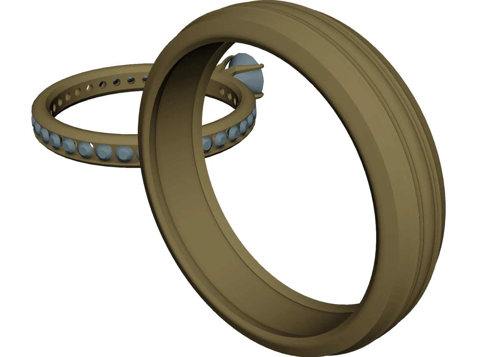 Wedding Rings 3D Model main preview