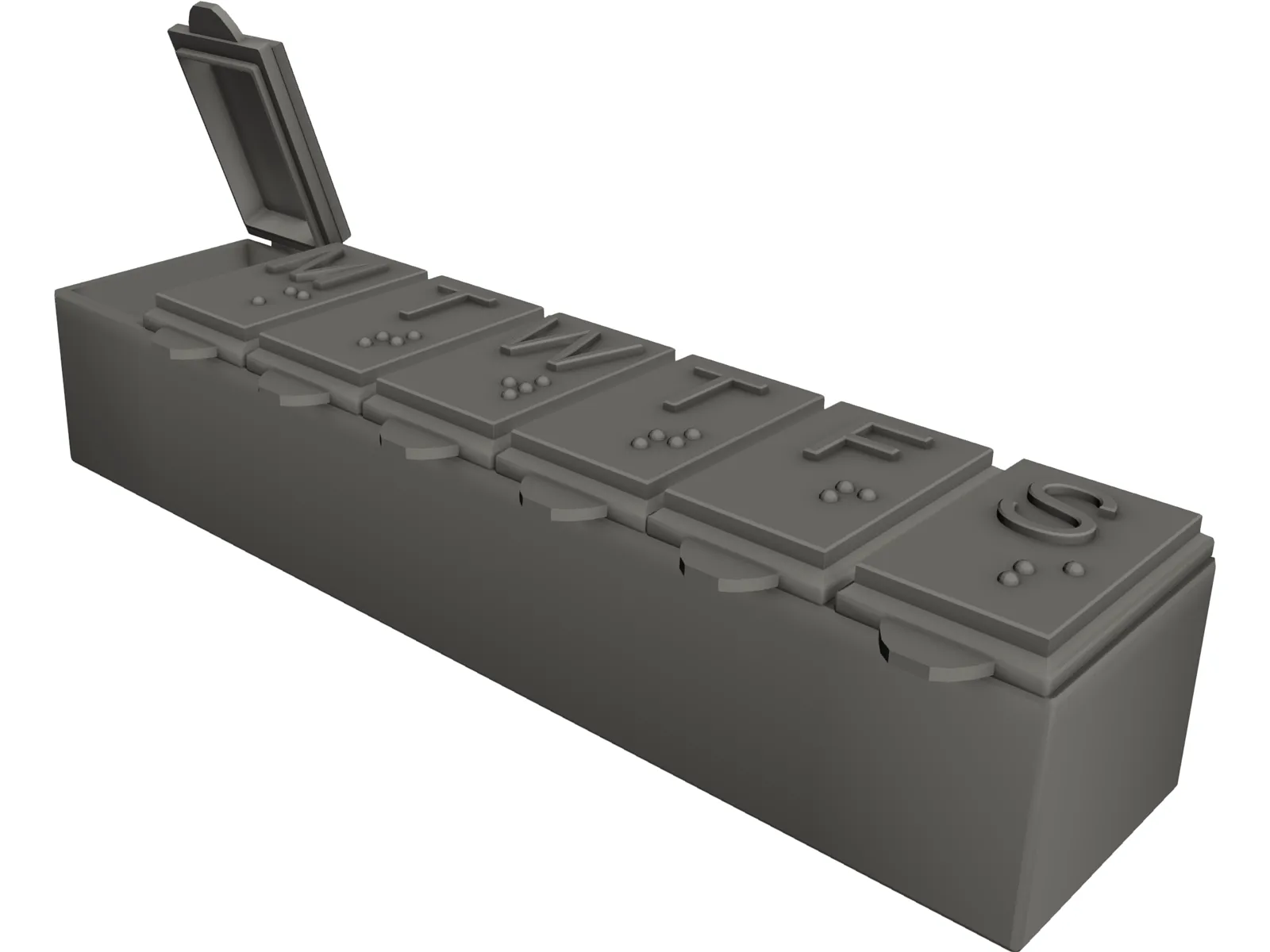 Pill Box 3D Model main preview