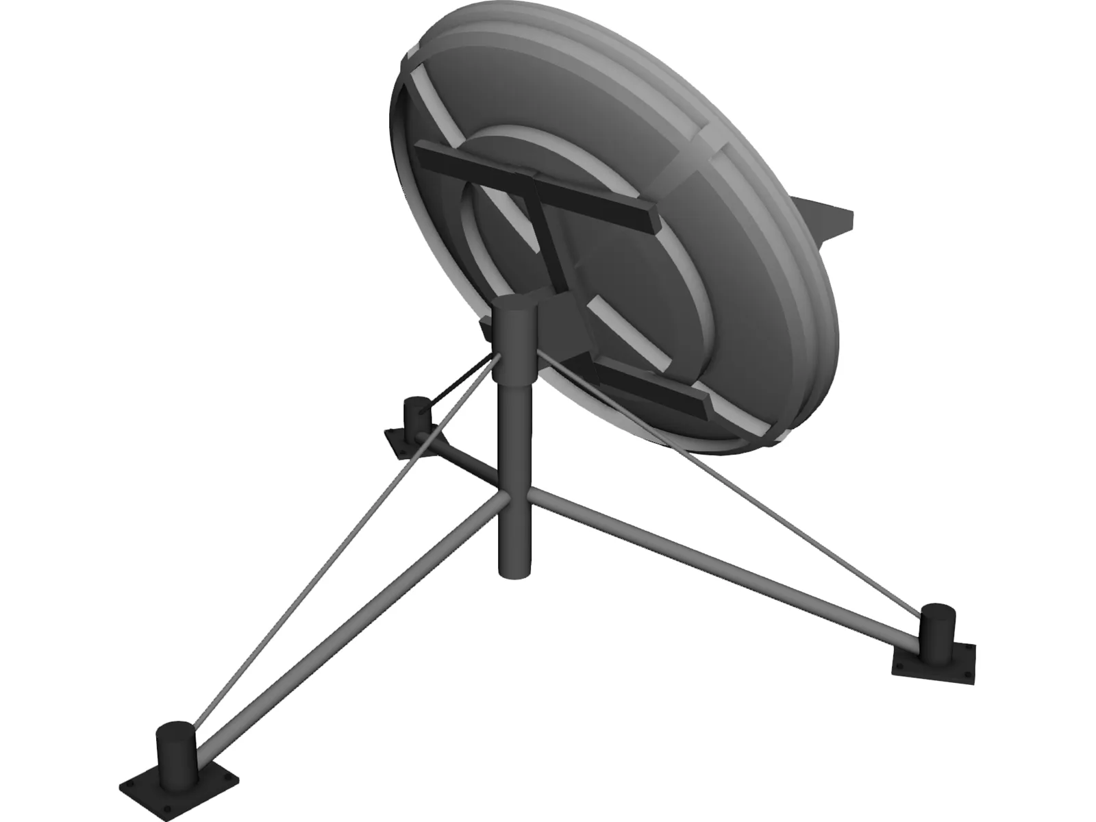 SATCOM Dish 3D Model main preview