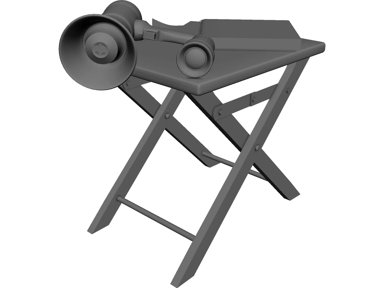 Table Directors and Script and Megaphone and View Lens 3D Model main preview