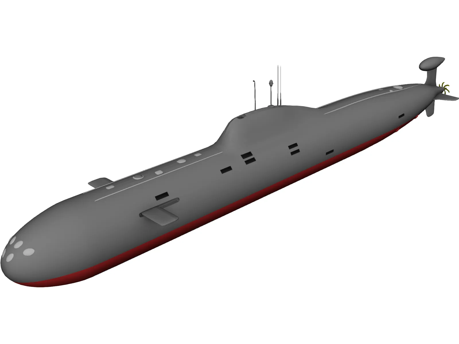 Soviet Akula Attack Submarine 3D Model main preview