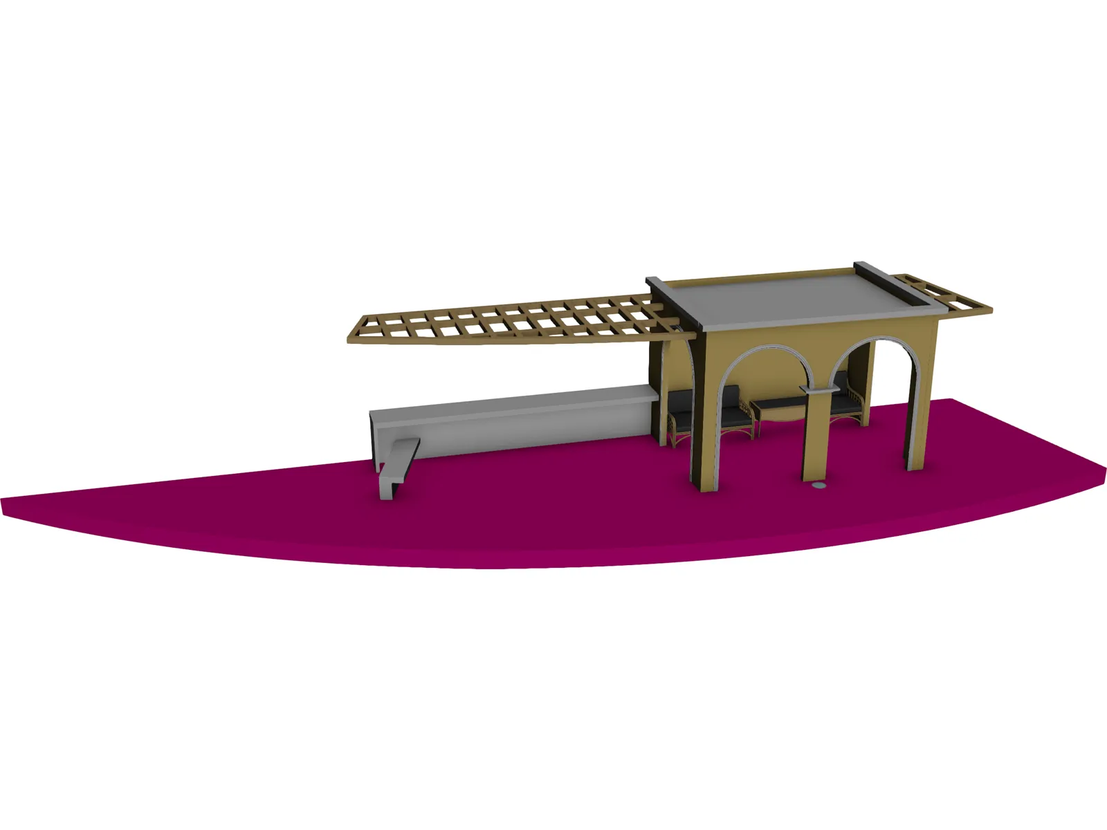 Garden Pergola 3D Model main preview