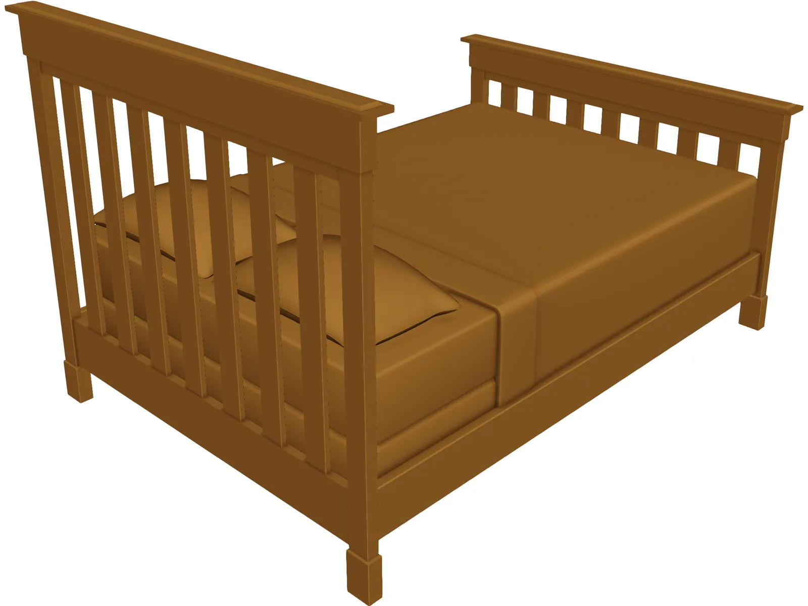 Bed Contemporary 3D Model main preview