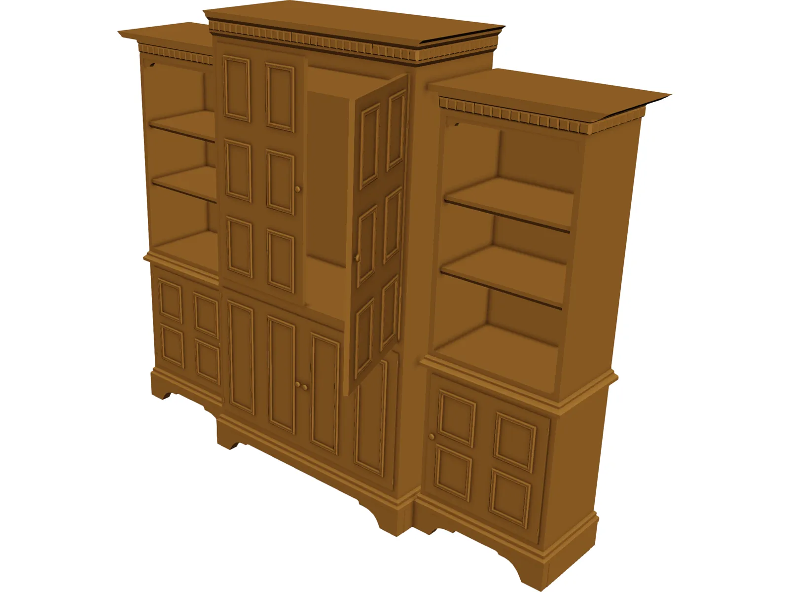 Entertainment Center 3D Model main preview