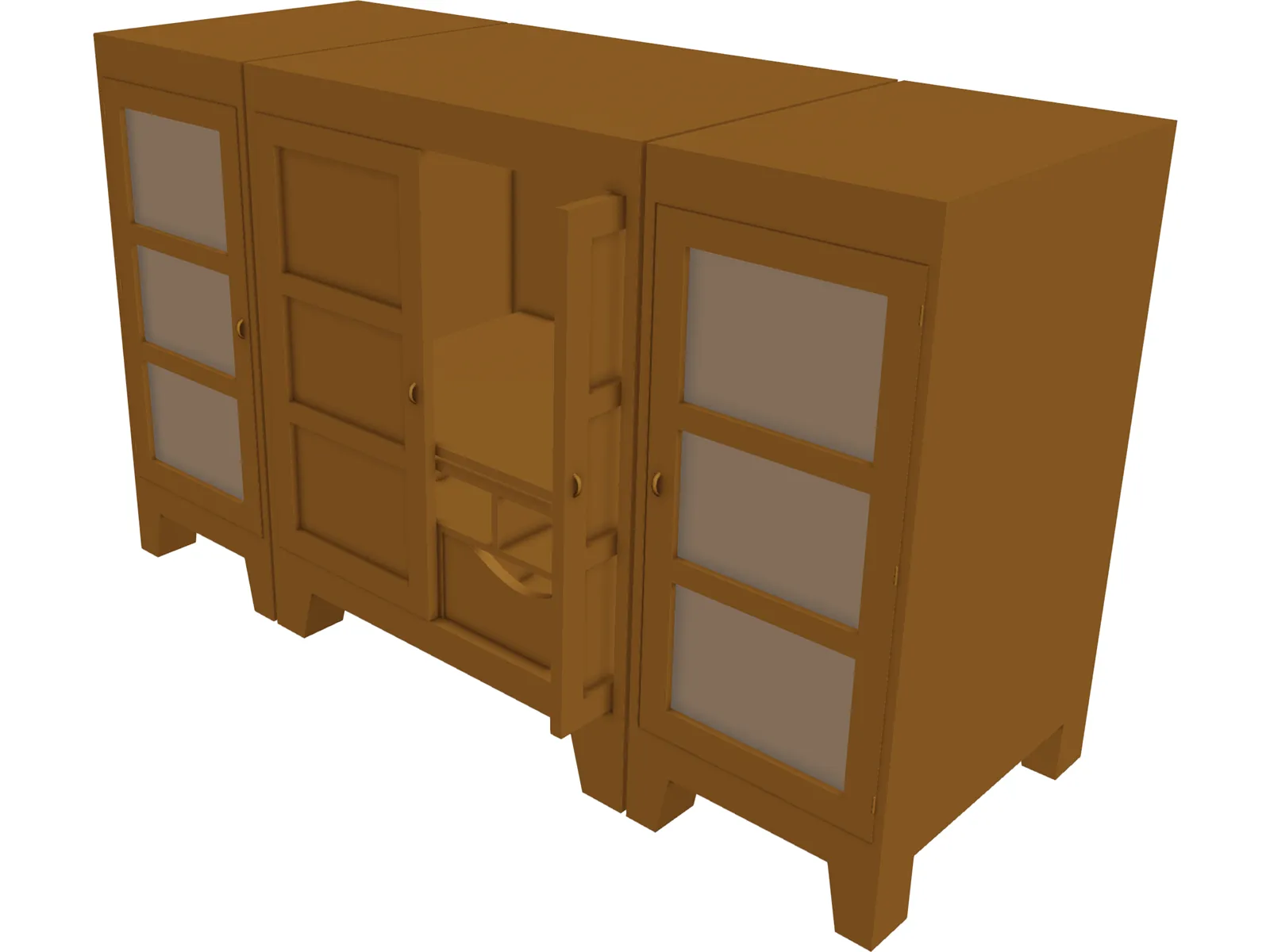 Entertainment Center 3D Model main preview