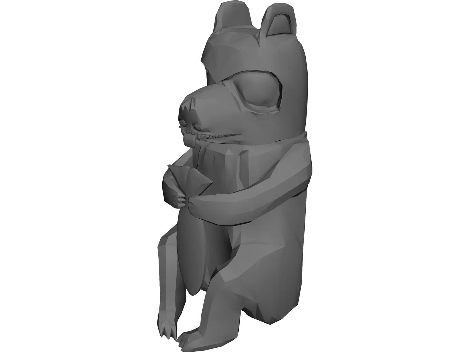 West Coast Native Bear Totum Carving 3D Model main preview