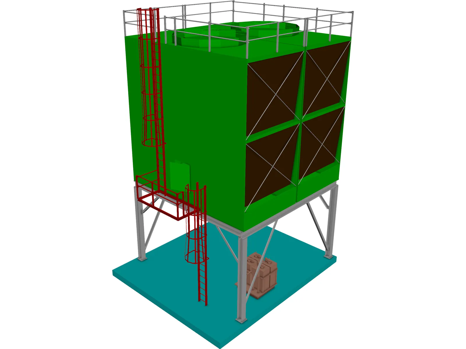 Cooling Tower 3D Model main preview