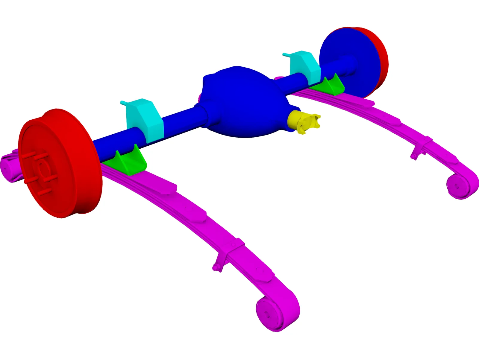 Rear Axle Assembly 3D Model main preview