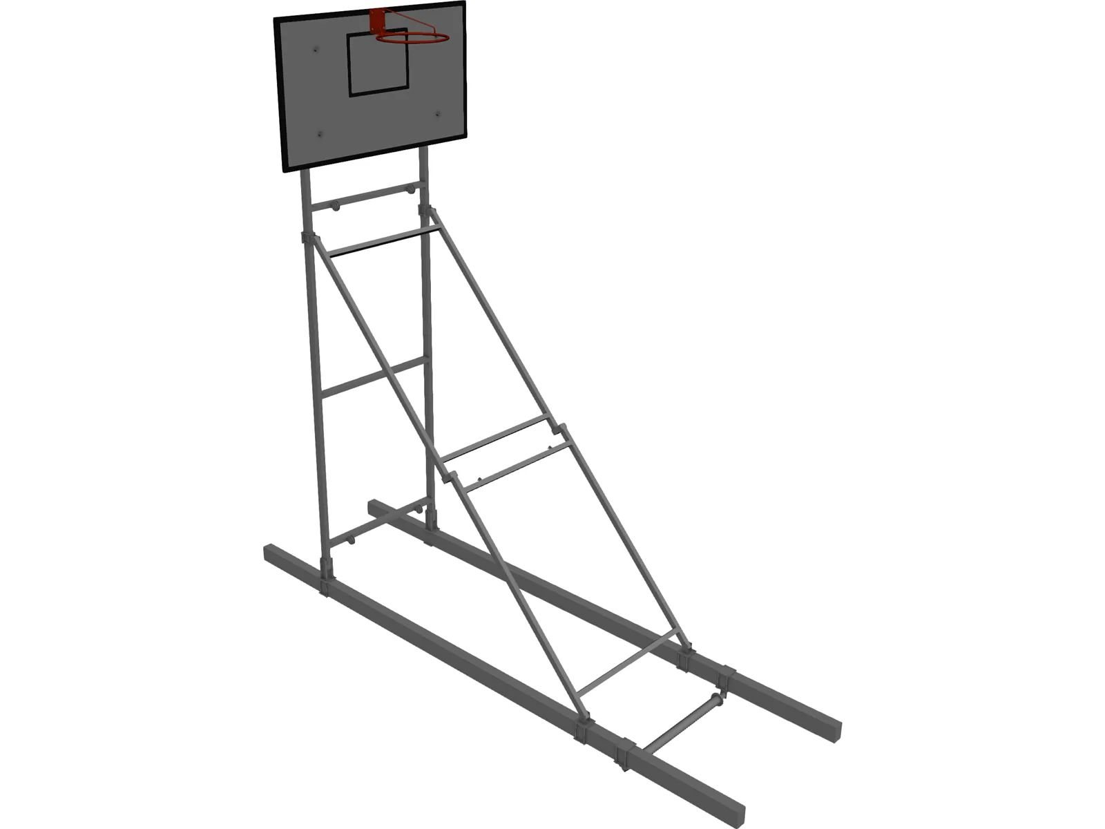 Basketball Ceiling Mounted Frame 3D Model main preview
