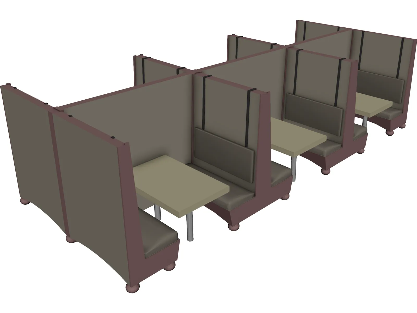 Booth 6 Unit Princeton 3D Model main preview