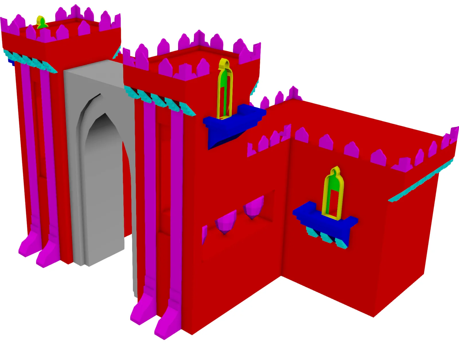 Castle Gate Front 3D Model main preview