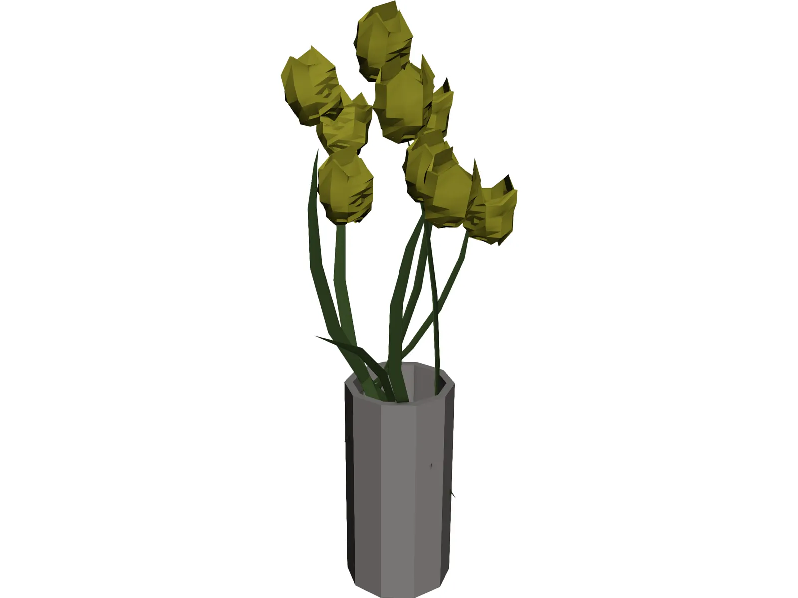 Tulips In Vase 3D Model main preview