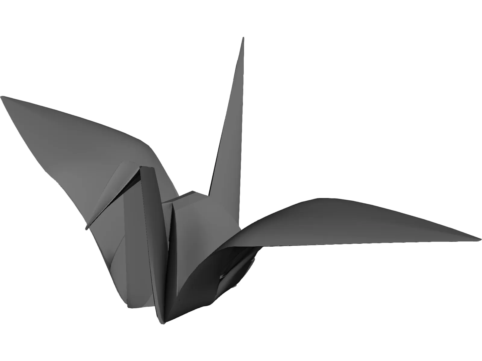 Origami Crane 3D Model main preview