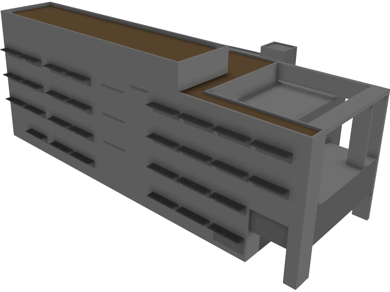 Generic Modern Building 3D Model main preview