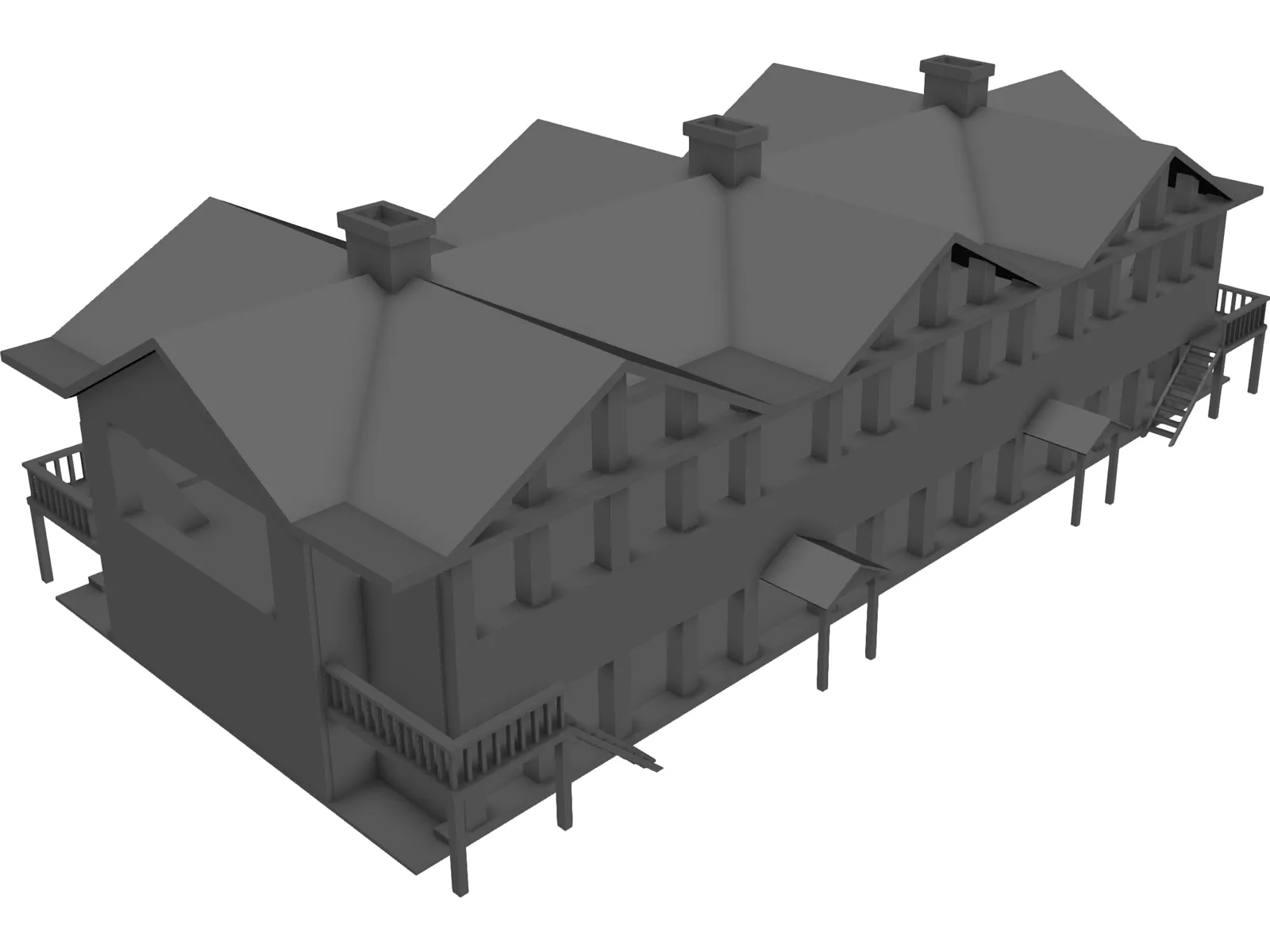 Ski Lodge 3D Model main preview