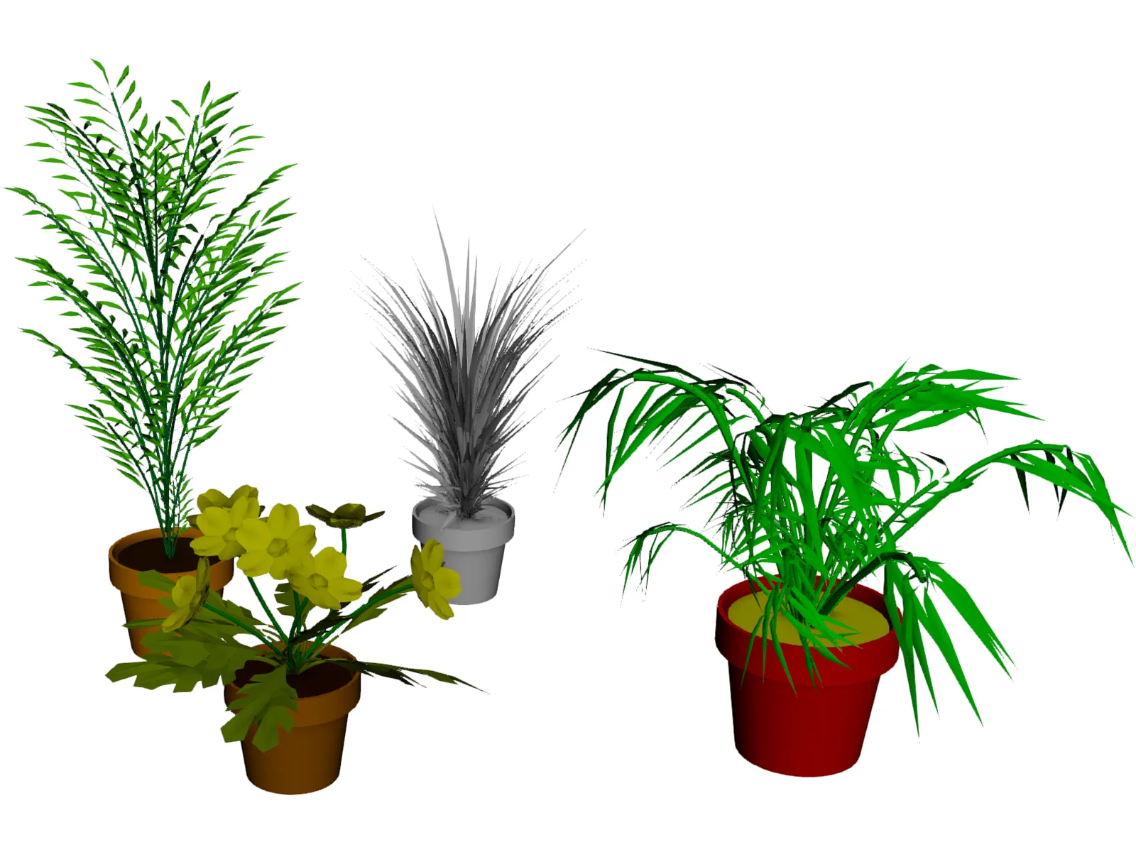 Flowerpots 3D Model main preview