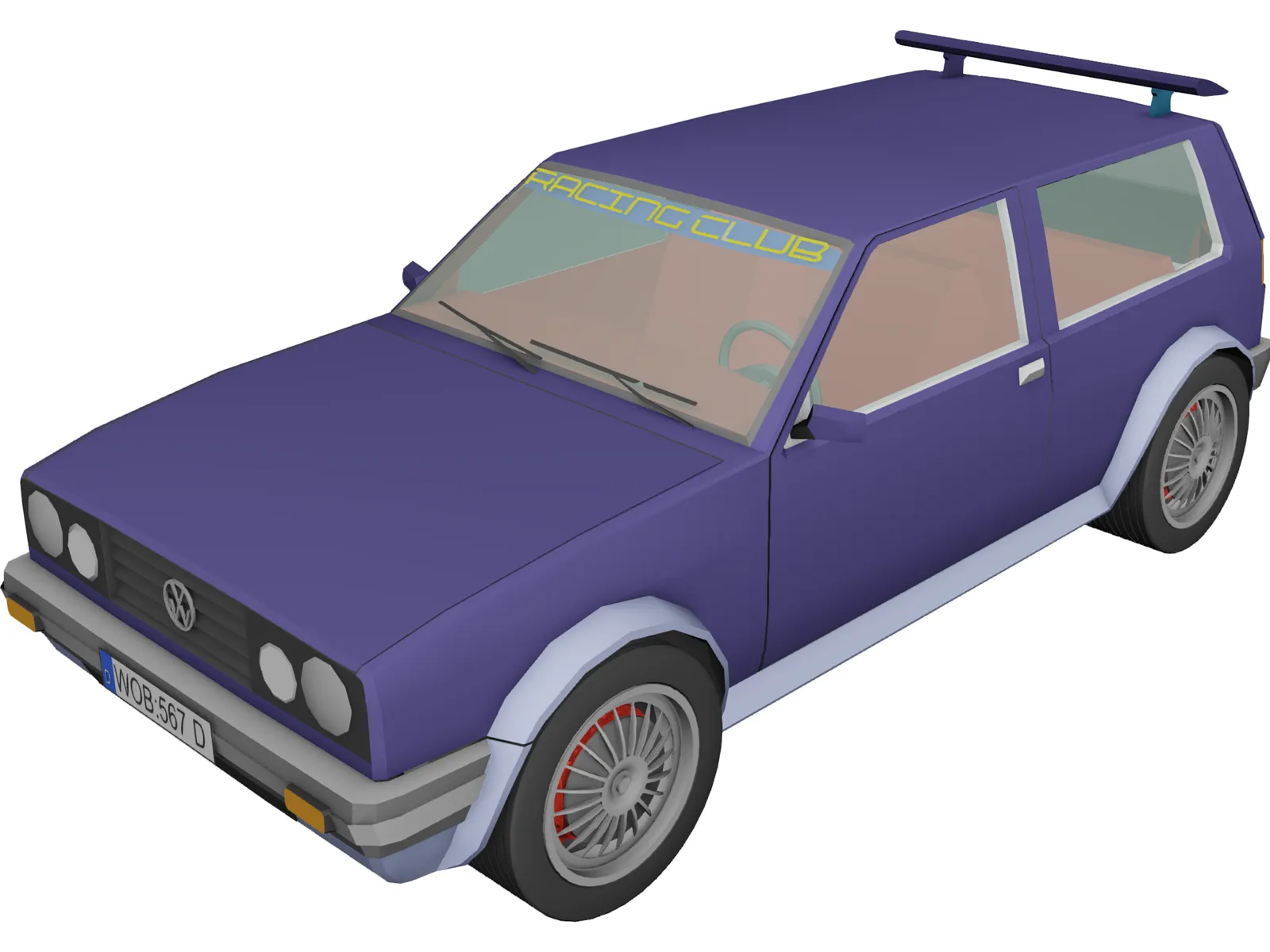 Volkswagen Golf II [Tuned] (1986) 3D Model main preview