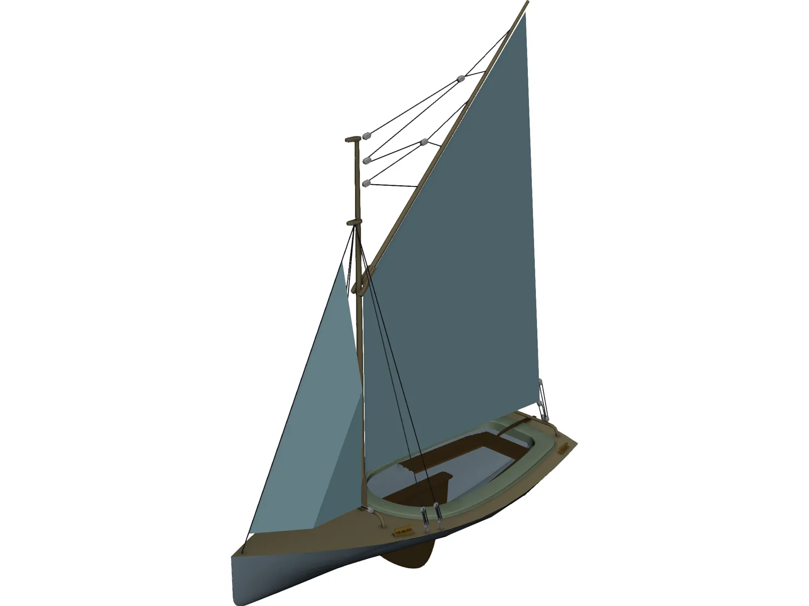 Gaf-Rig Sloop 3D Model main preview