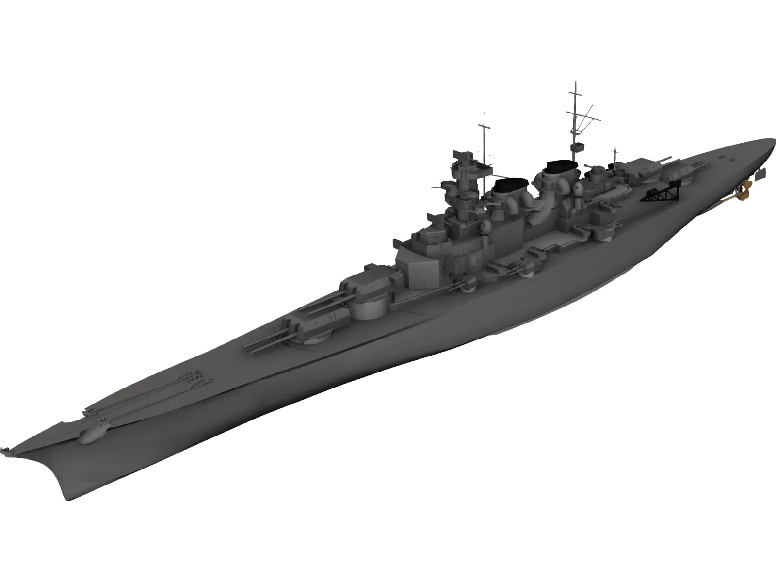 H-class Battleship 3D Model main preview