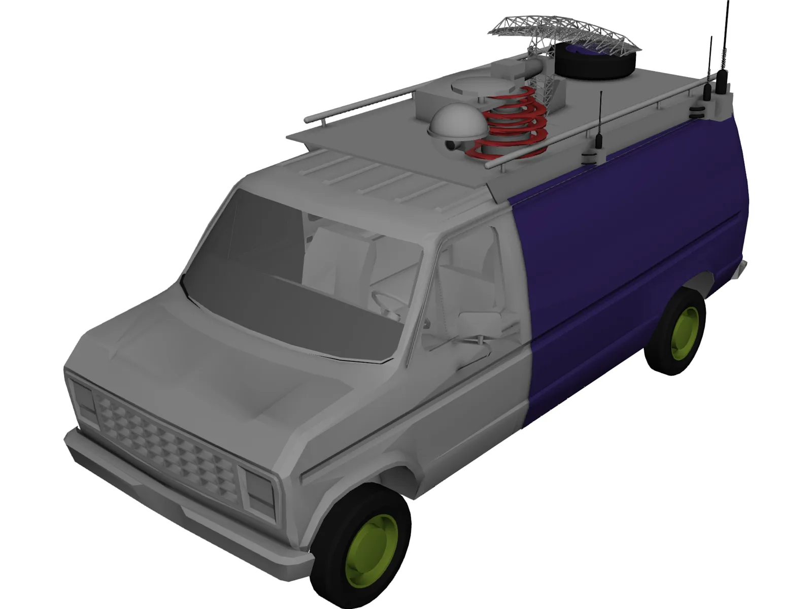 Television Live Truck 3D Model main preview