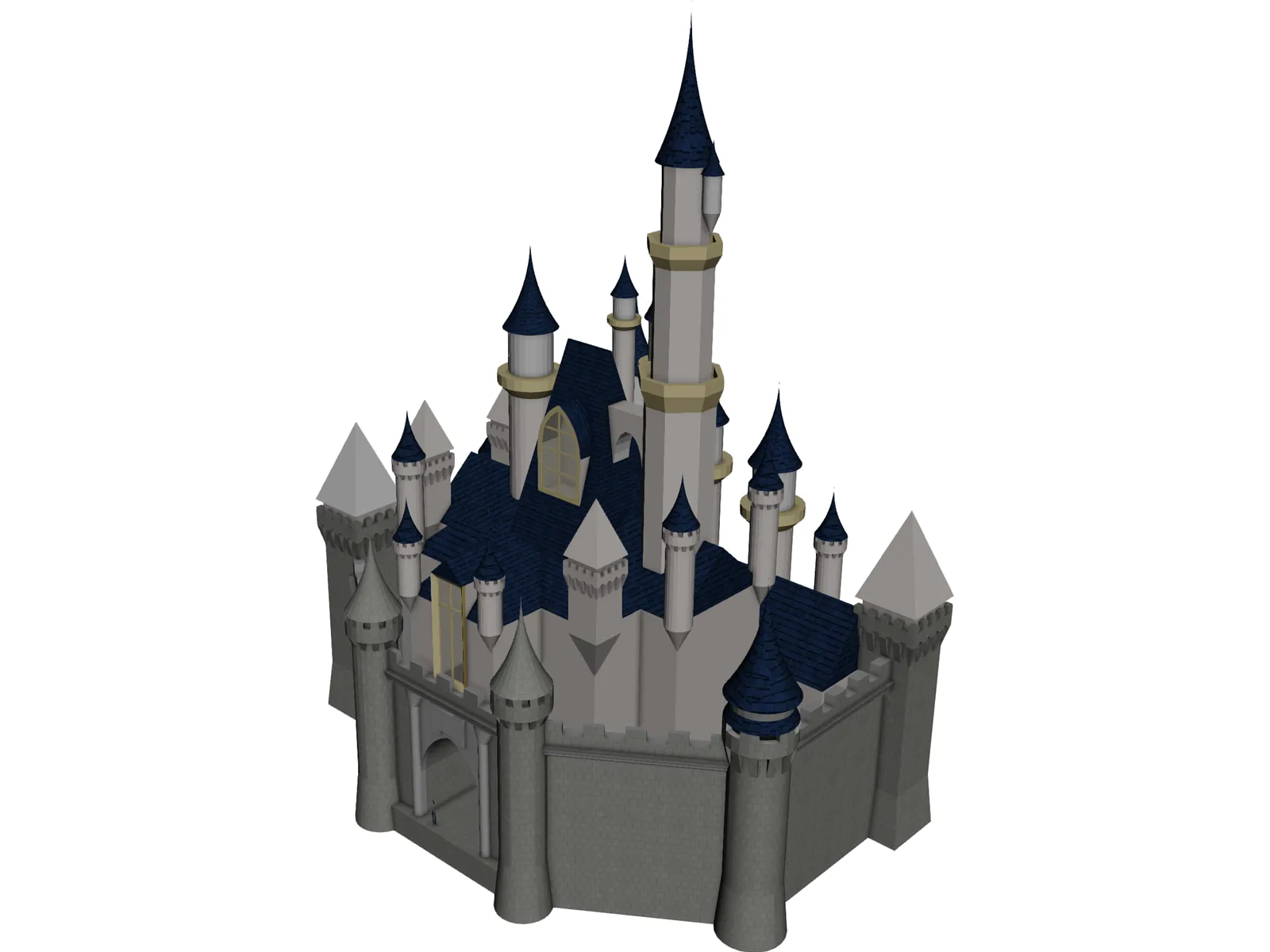 Cinderella Disney Castle 3D Model main preview