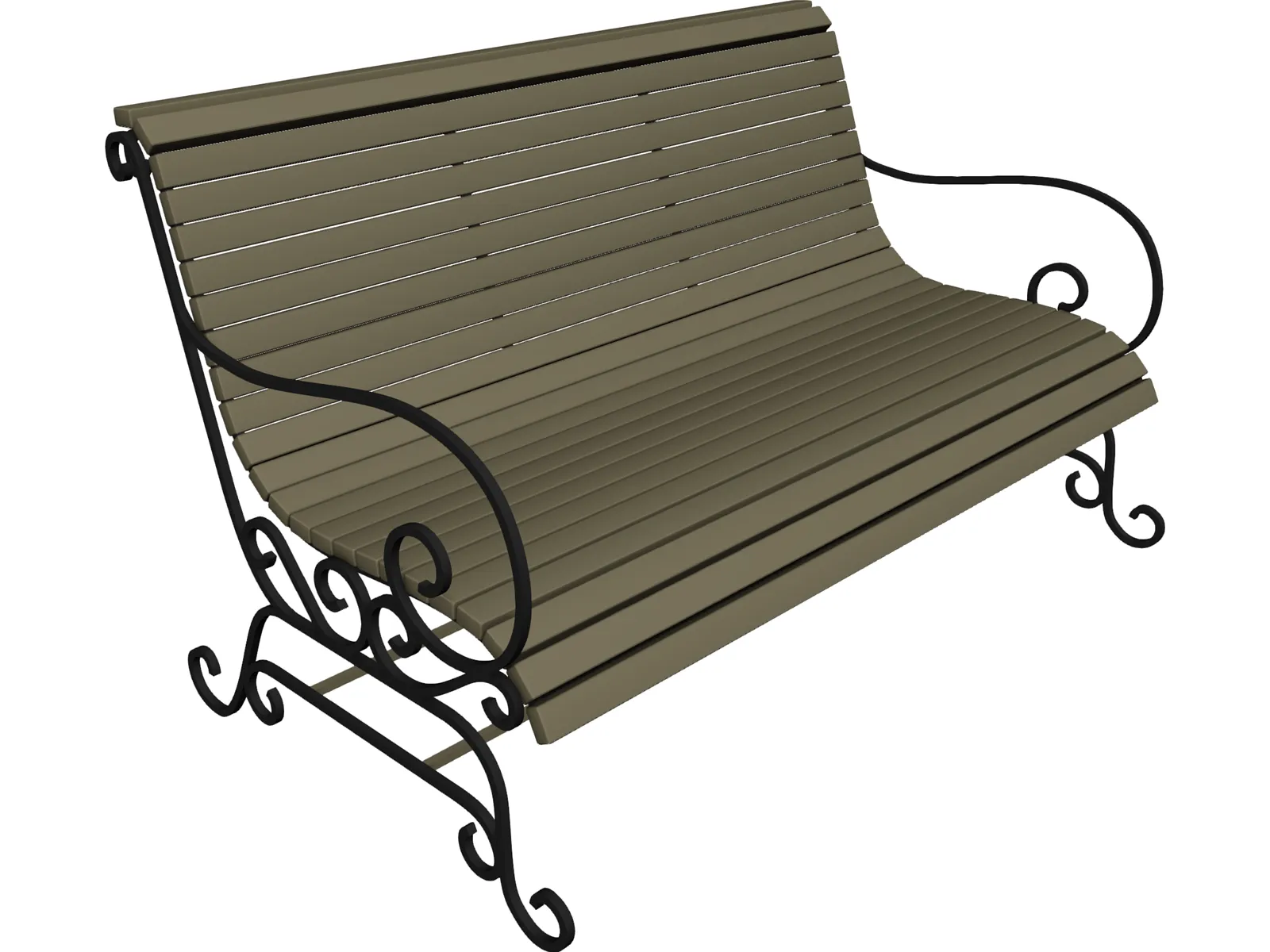 Bench 3D Model main preview
