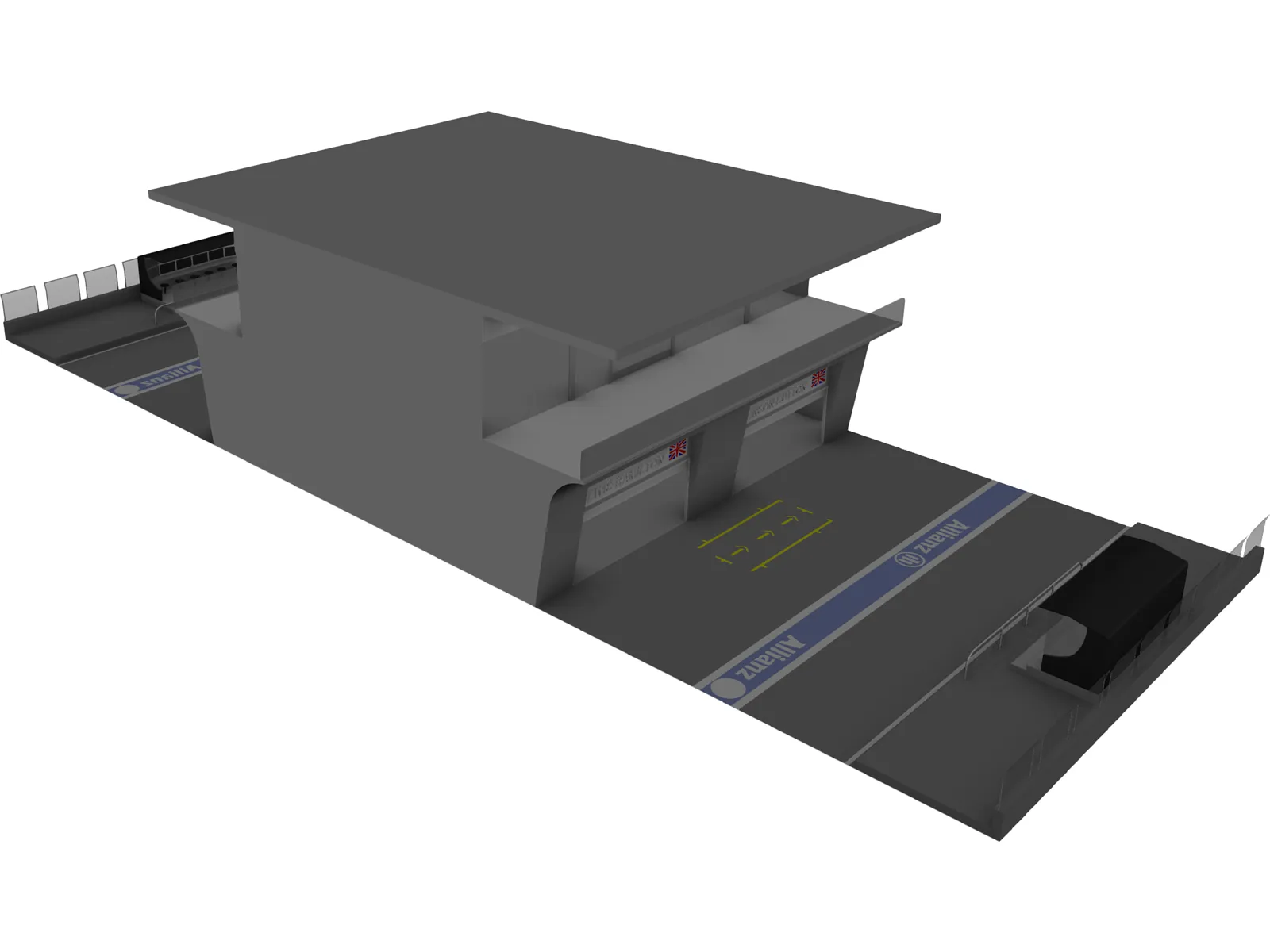 Pit Lane Boxes 3D Model main preview