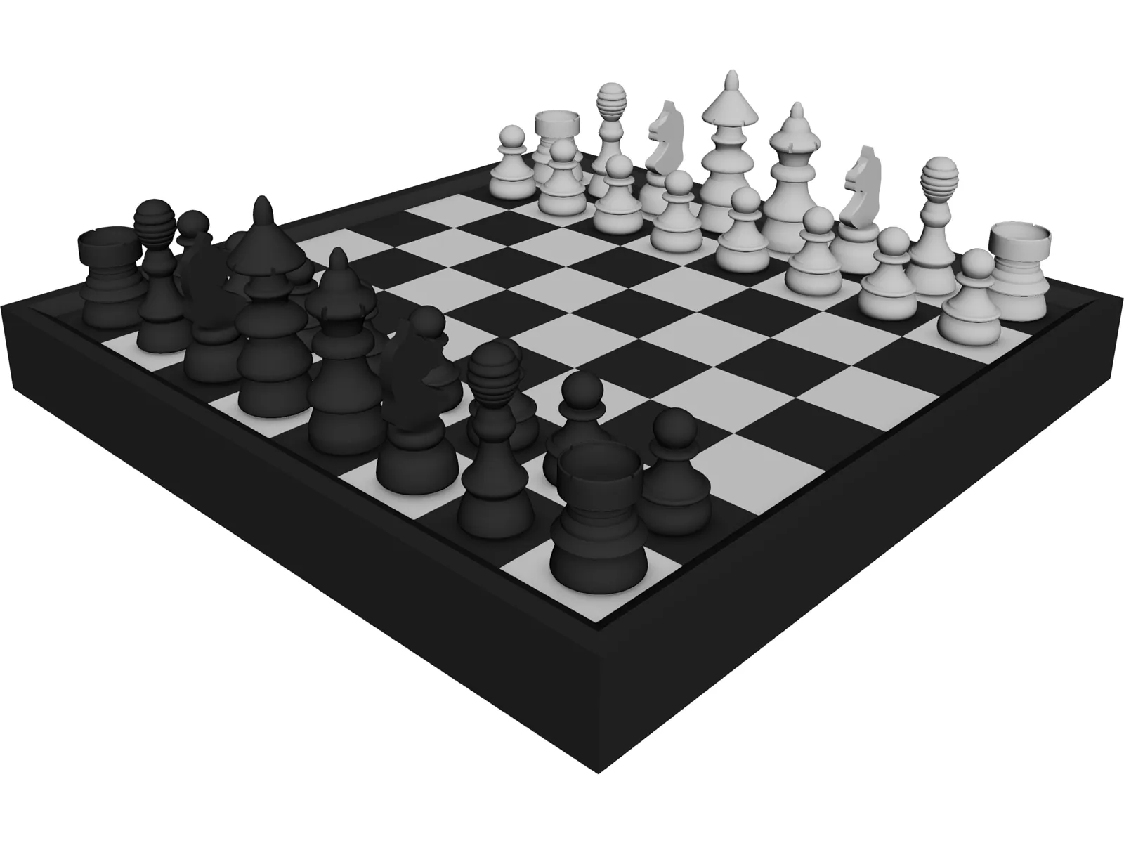 Chess Board 3D Model main preview