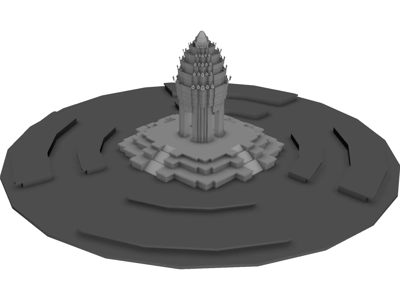 Independence Monument (Cambodia) 3D Model main preview