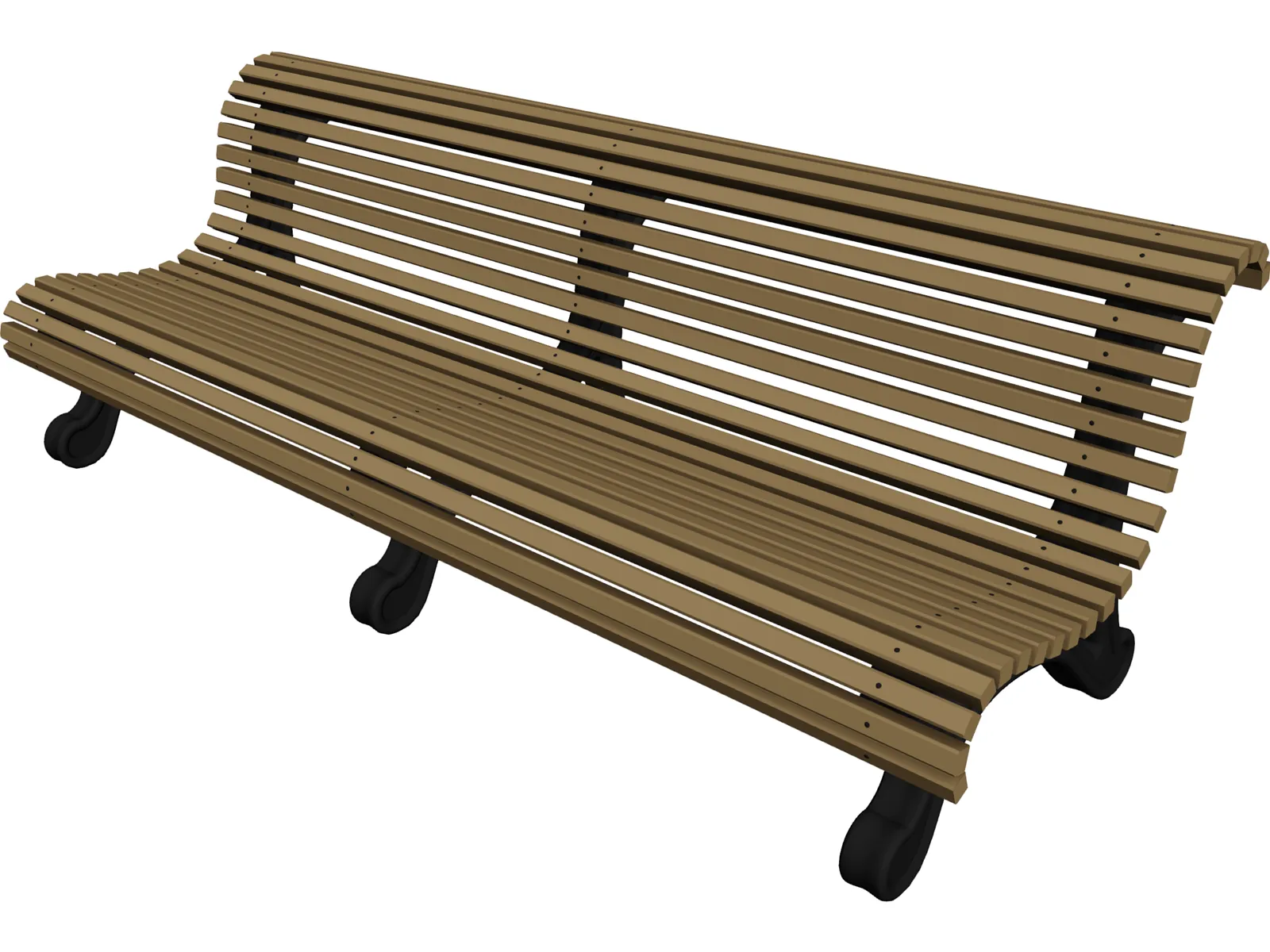 Garden Bench 3D Model main preview
