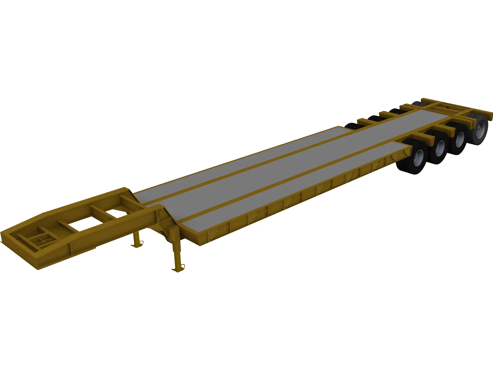 Trailer Low Boy 3D Model main preview