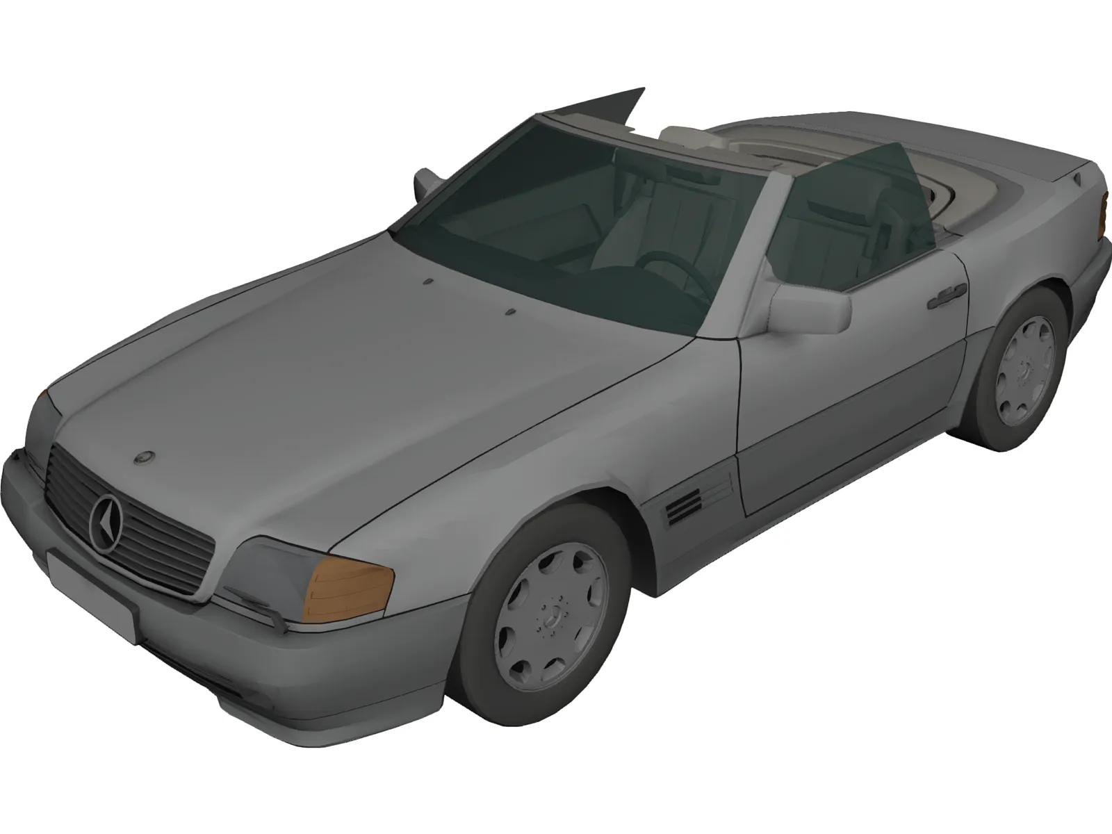 Mercedes-Benz 500SL 3D Model main preview