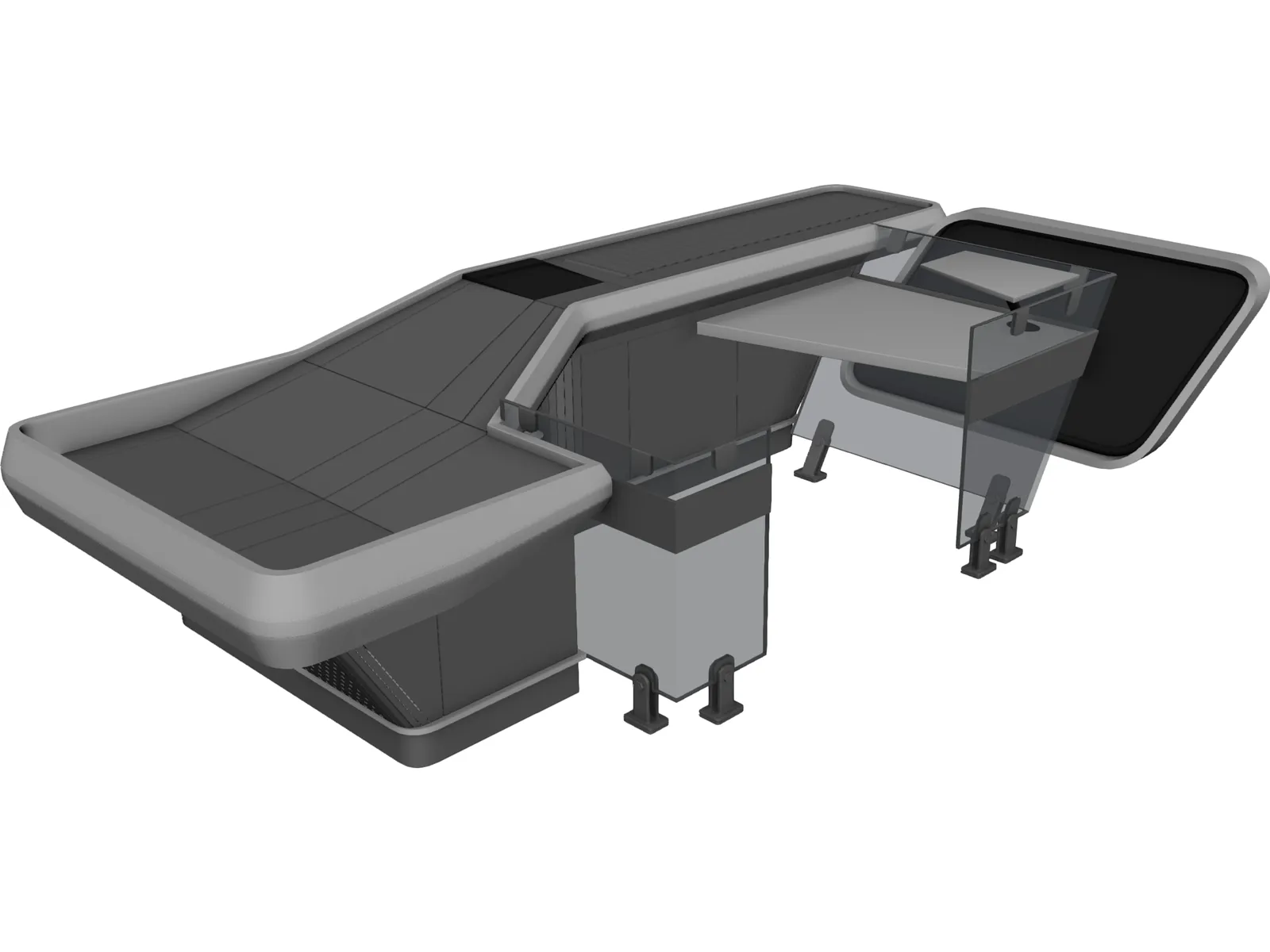Hypermarket Checkout 3D Model main preview