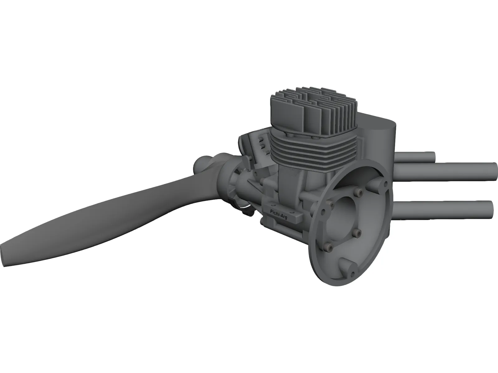 SuperTigre 2000 25cc RC Engine 3D Model main preview