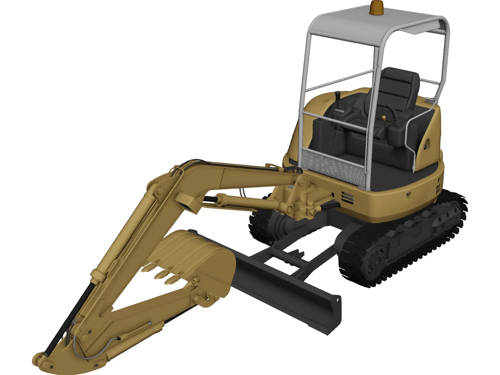 Excavator 3D Model main preview