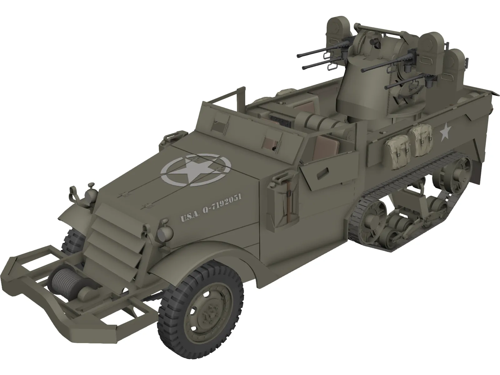 M16 Half Track 3D Model main preview