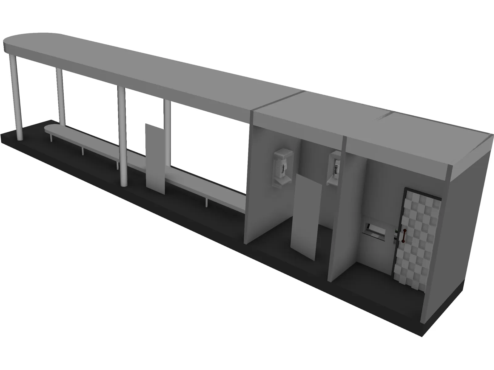 Bus Station 3D Model main preview
