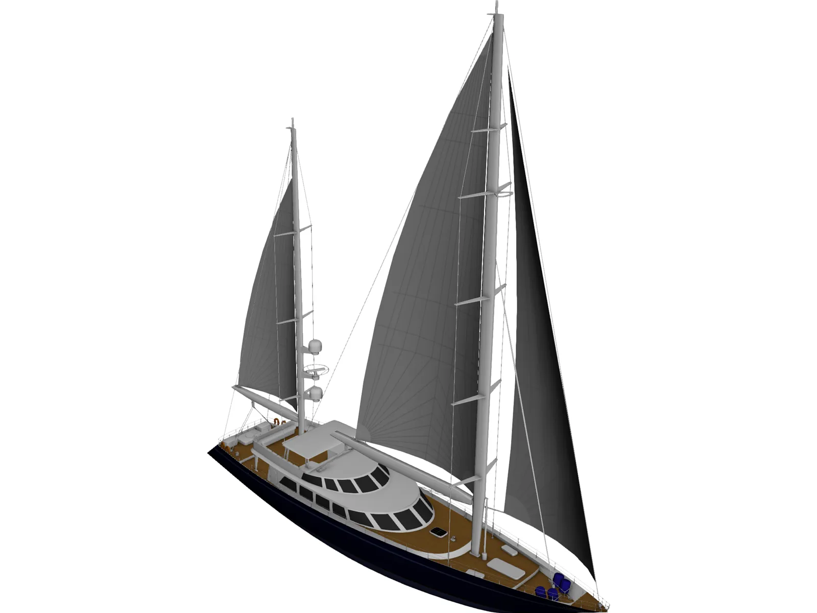 Sailboat 3D Model main preview