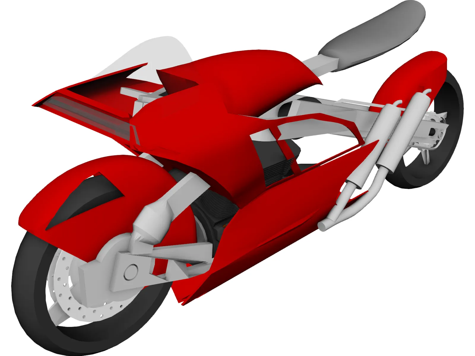 Electric Motorcycle Concept 3D Model main preview
