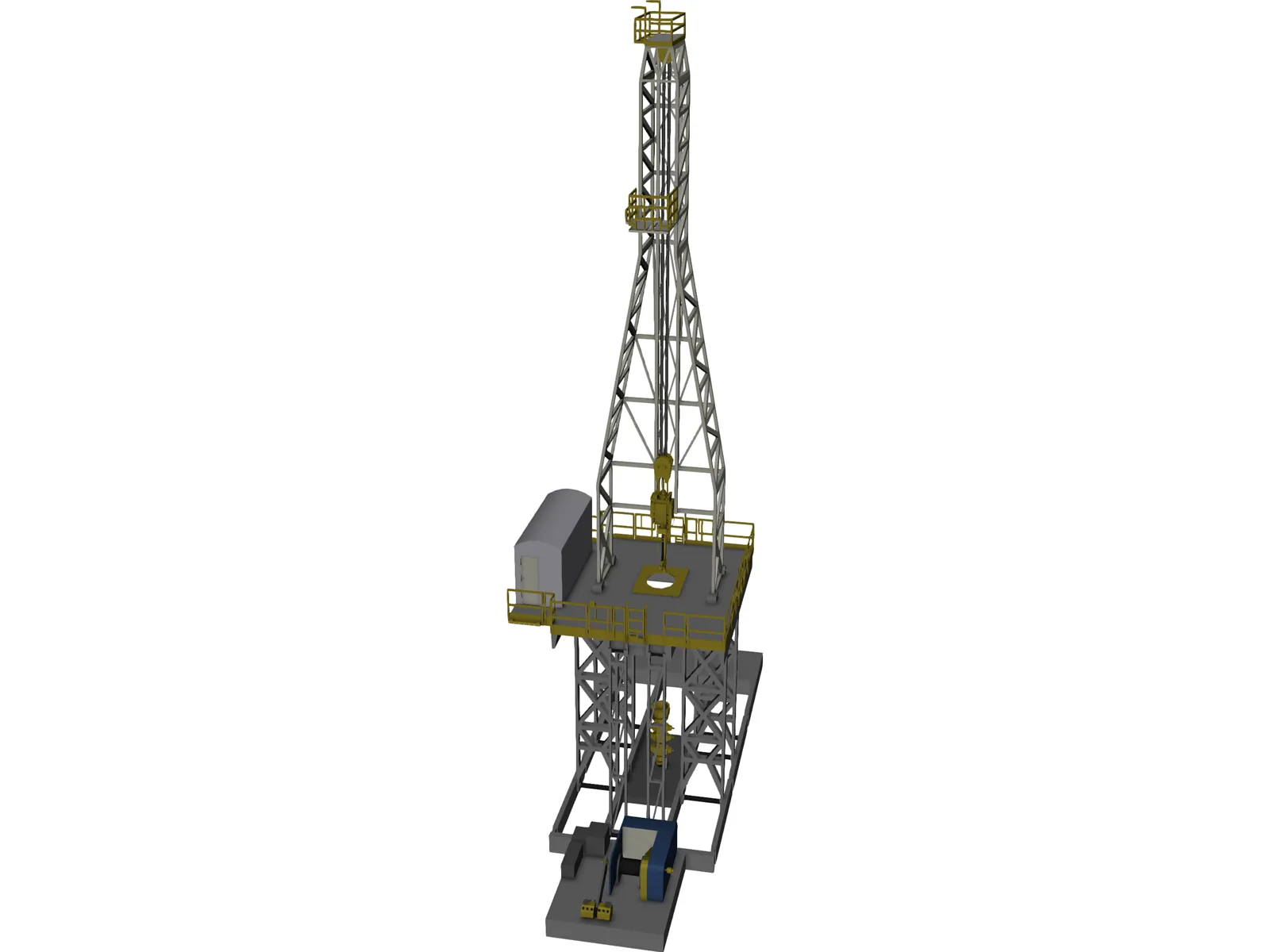 On-Shore Oil Rig 3D Model main preview