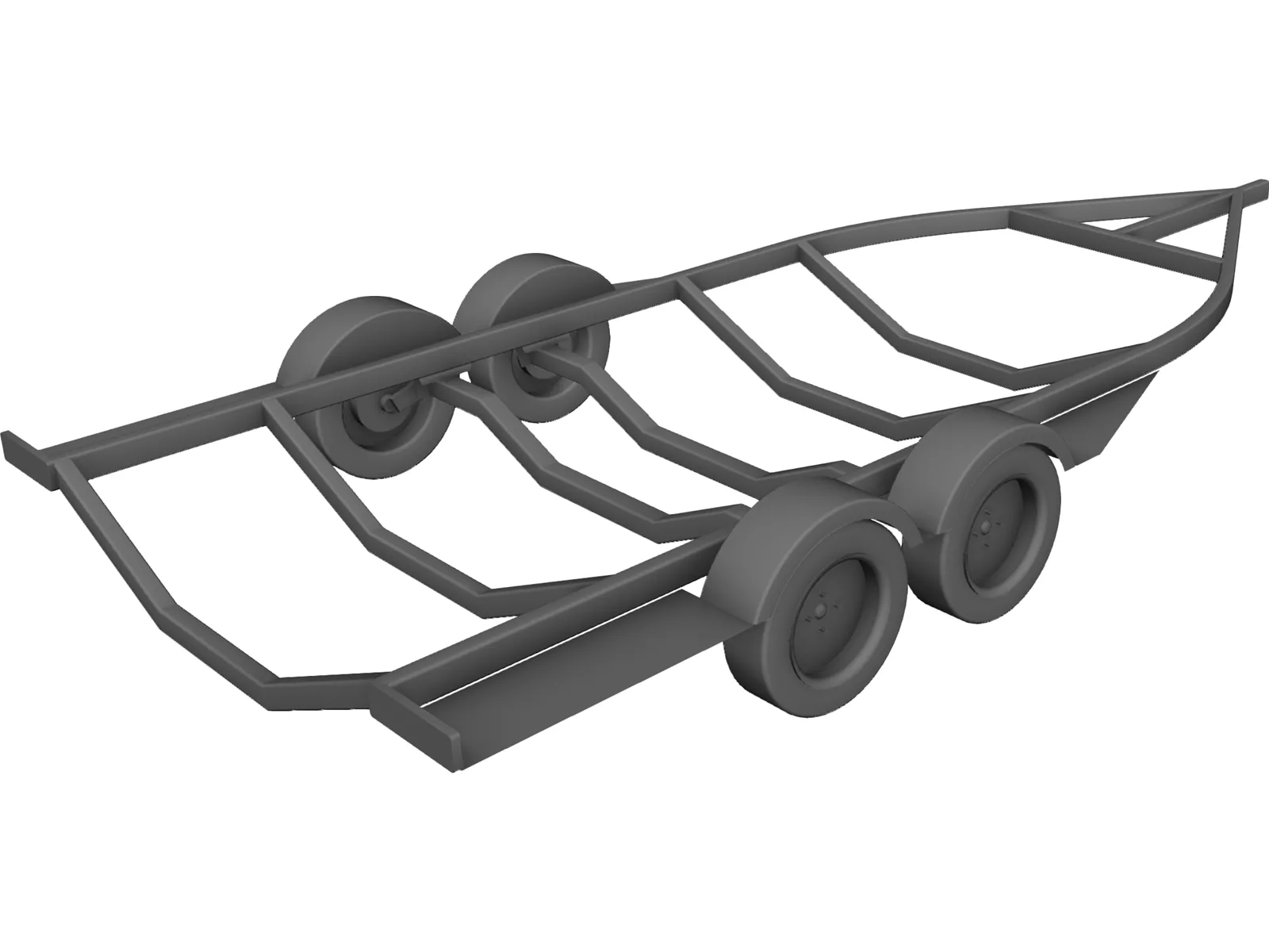 Boat Trailer 3D Model main preview