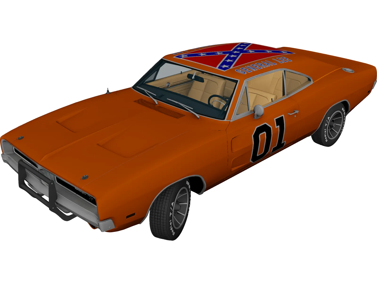 Dodge Charger R-T General Lee (1969) 3D Model main preview