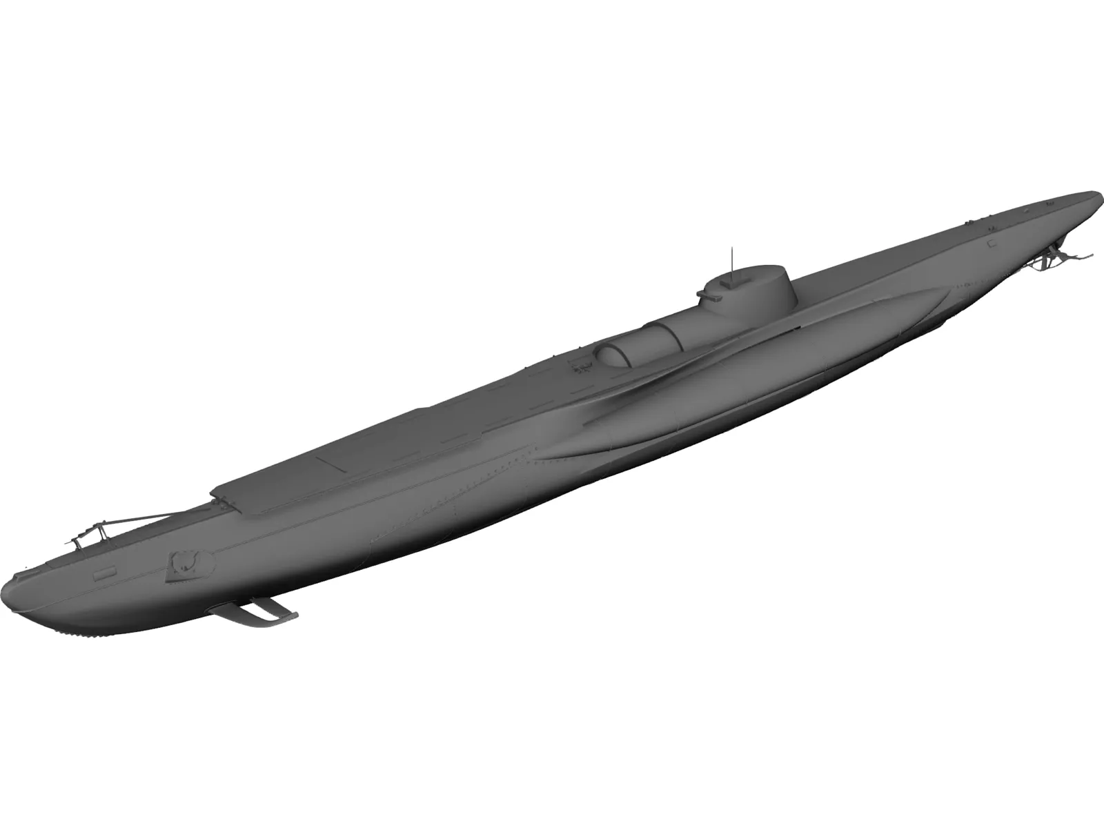 Submarine Aircraft Carrier U-820 3D Model main preview