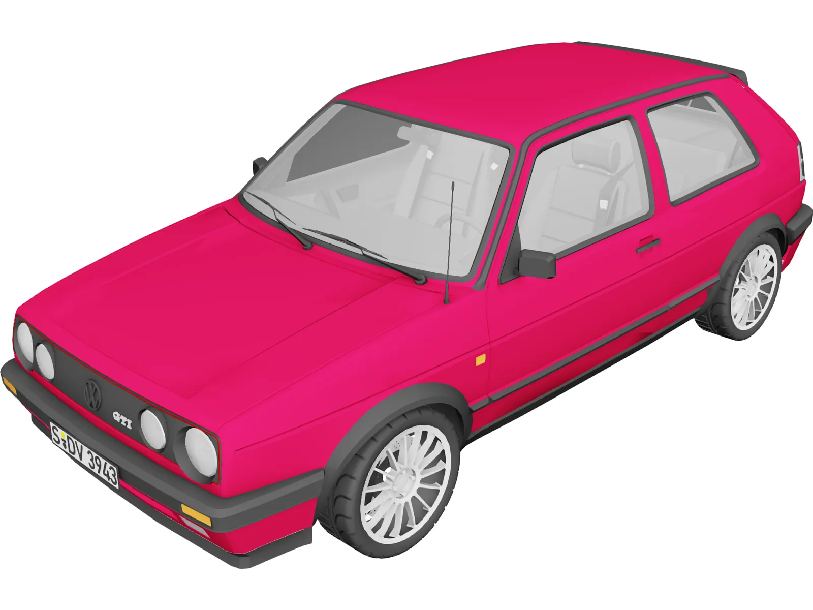 Volkswagen Golf Mk2 GTI Typ 19E (1989) 3D Model main preview