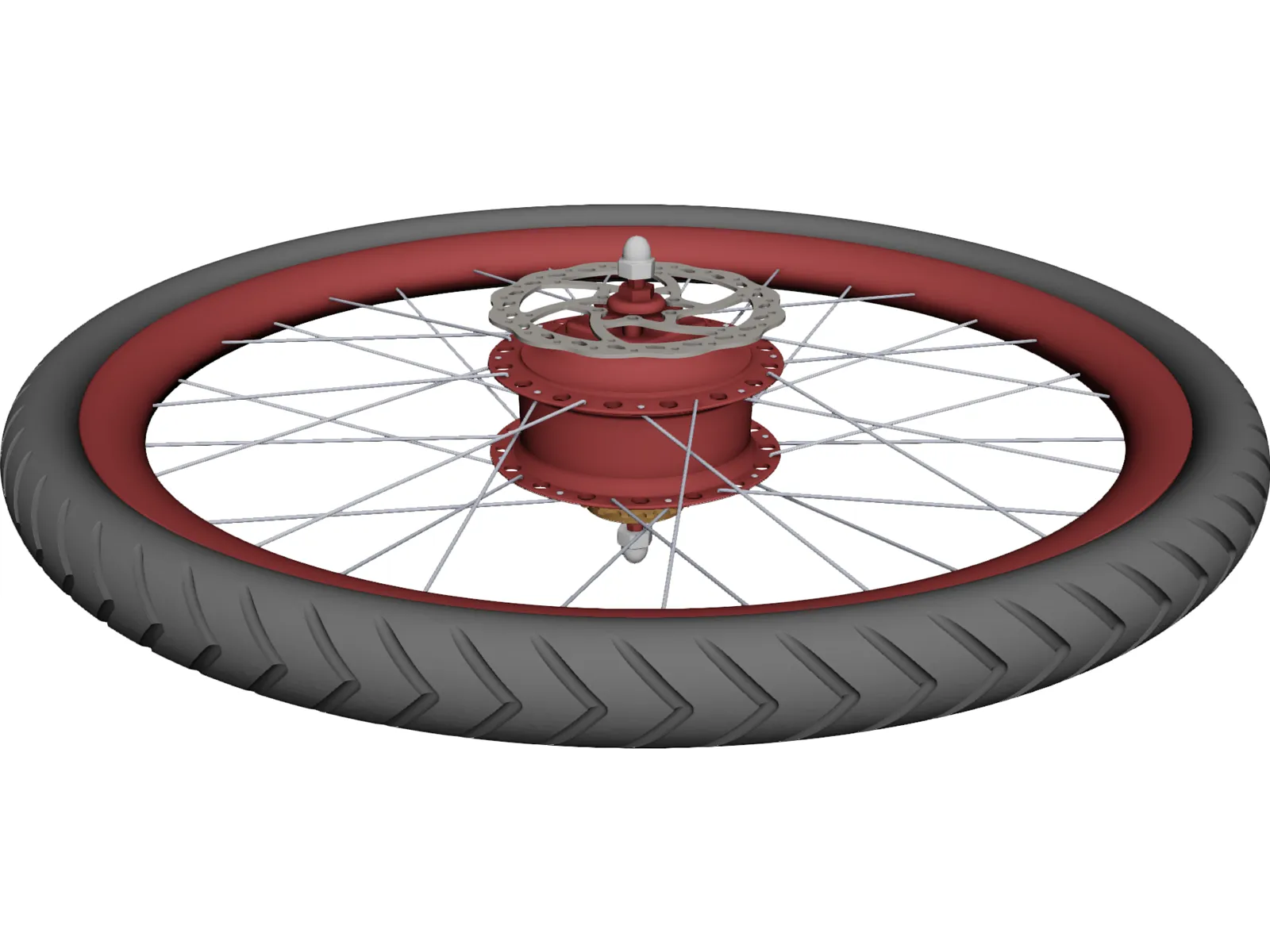 Rear Wheel with CVT Hub 3D Model main preview