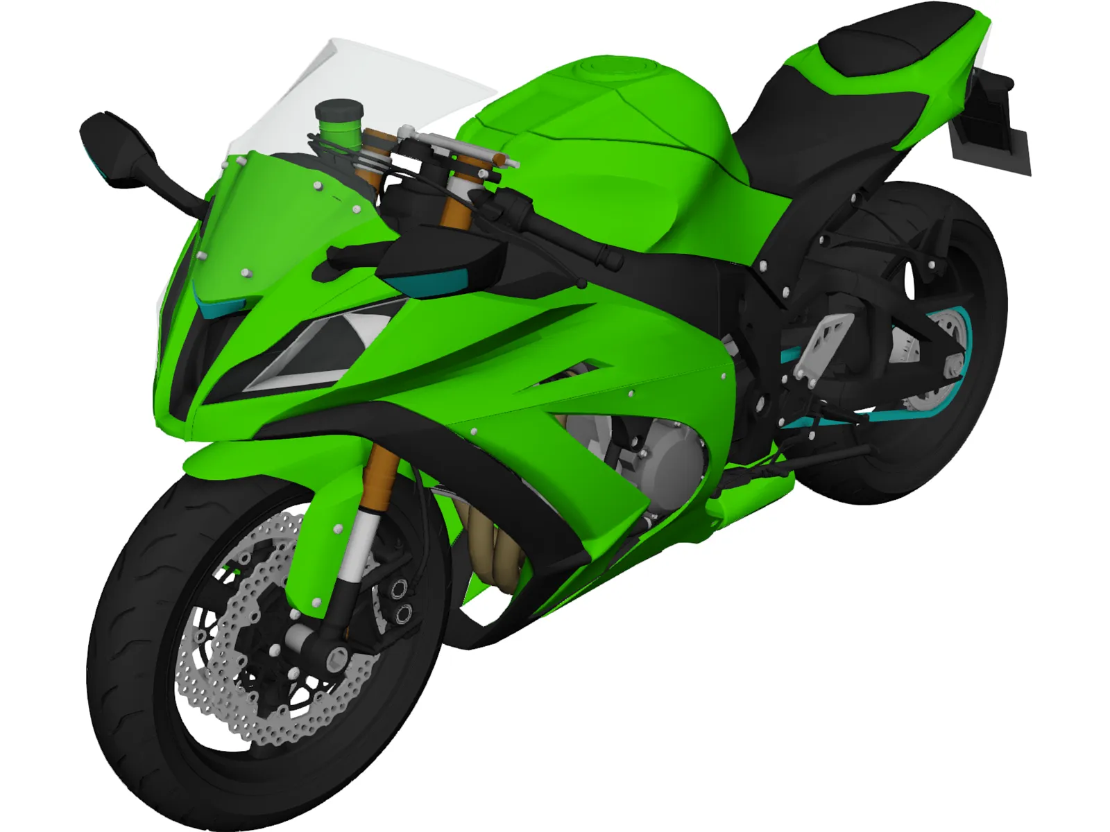 Kawasaki ZX10R (2012) 3D Model main preview