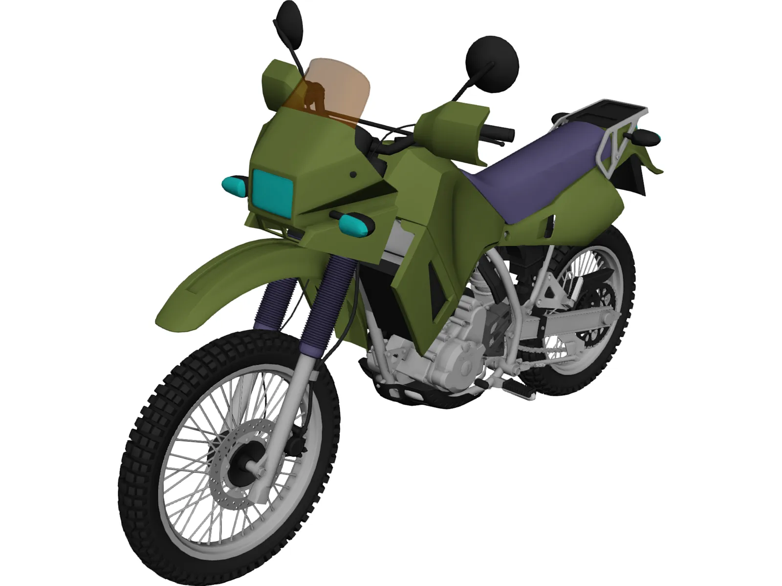 Kawasaki KLR 650 3D Model main preview