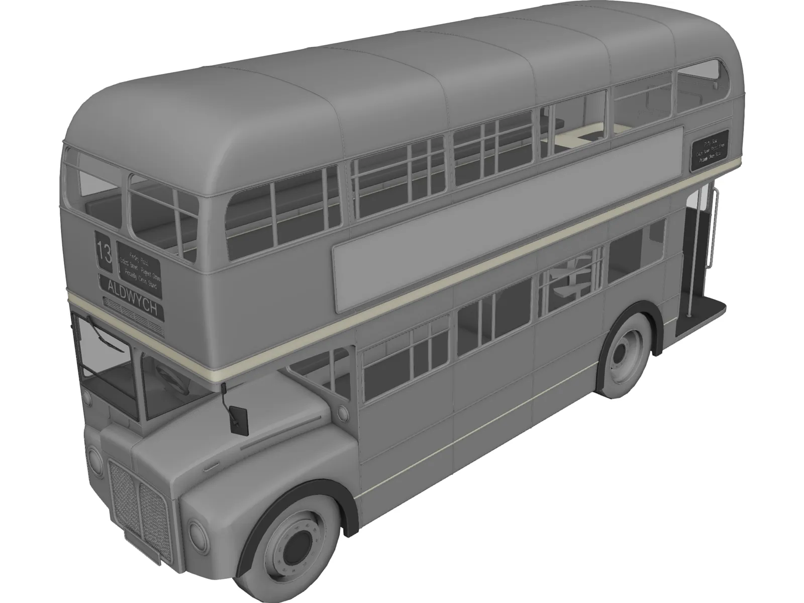 Double Decker Bus 3D Model main preview