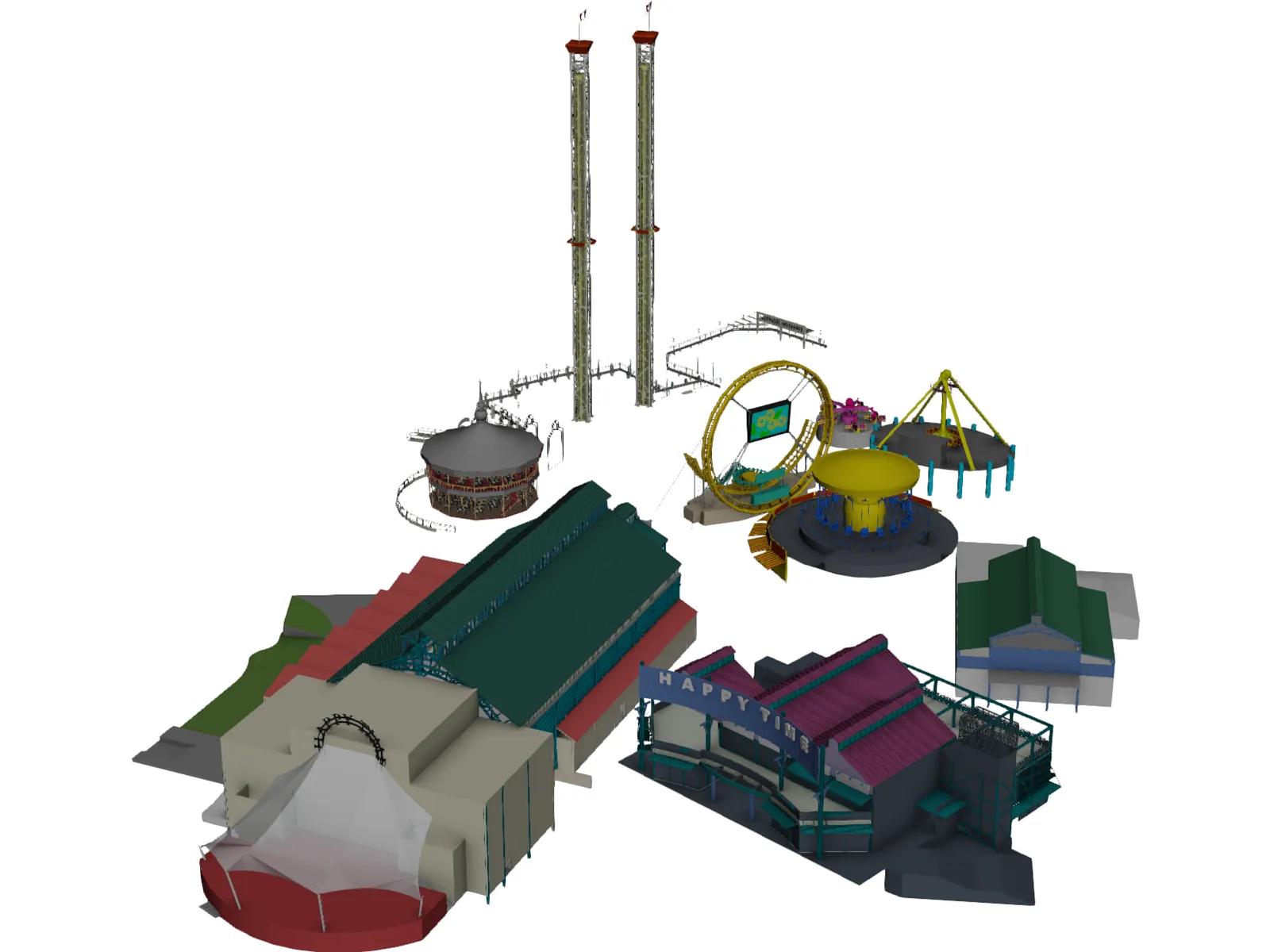 Amusement Park 3D Model main preview